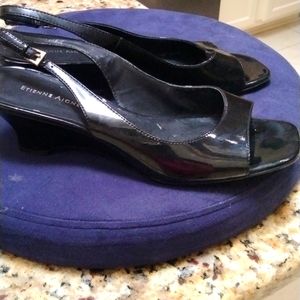 Ladies  black patent leather